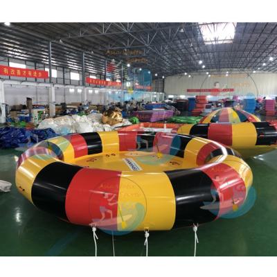 China Water Sports Fun Inflatable Flying Water Spinning Toy Inflatable Towable Water Disco Boat for sale