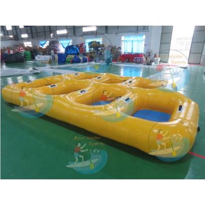 China Aqua Floating Towable Toys Inflatable Boat Donut Ride Fly Tube 0.9mm PVC Tarpaulin 7 Person Tube Skie For Water Play for sale