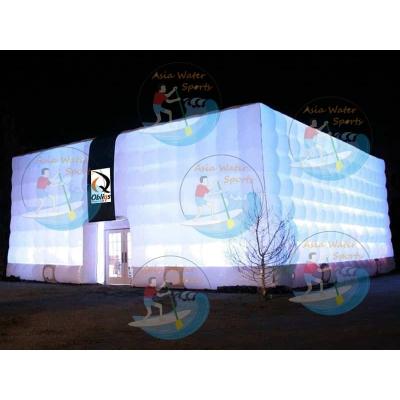 China Inflatable Tent Luxury Inflatable Lighting Inflatable Cube Party Tent Cube Marquee Tent Inflatable Wedding Inflatable Cube Tent In Outdoor Entertainment for sale