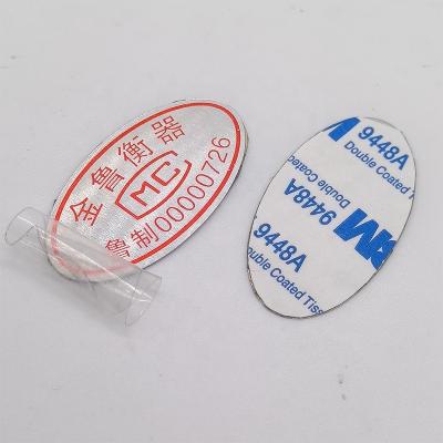 China Waterproof Custom Low Mow Waterproof Printing Metal Foil Cable Security Label for sale