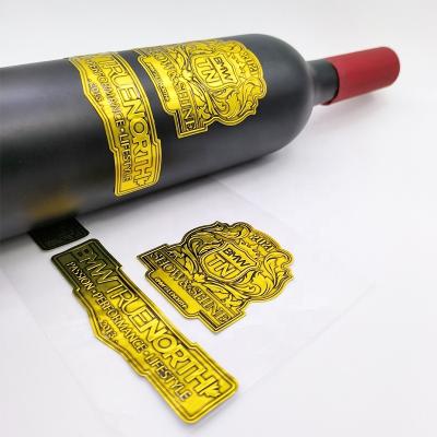 China Wholesale Waterproof Custom Wine Label Shenzhen Wine Bottle Glass Sweet Aluminum Empty Private Label Gold for sale