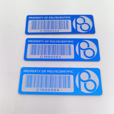 China Waterproof high quality metal barcode label aluminum qr code serial number label for custom label for sale