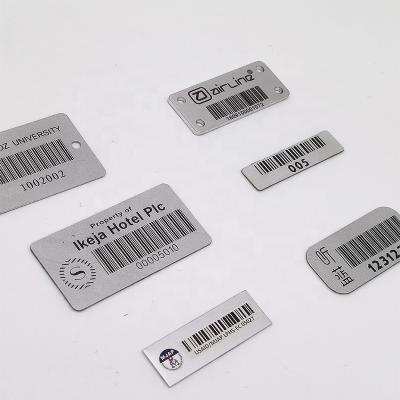 China Aniti Theft Waterproof Metal Barcode Labels With Strong Adhesive Free Samples Anodized Aluminum Barcode Label for sale