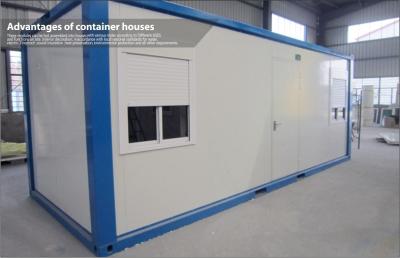 China Het waterdichte Huis van de Staal Blauwe en Witte Prefabcontainer met EPS Sandwichcomité Te koop