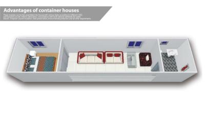 China 40' Container Buildings Modular Homes With Parlor And Living Room , OEM and Custom for sale