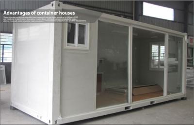 China Portable Commercial Glass Container House with EPS / PU Sandwich panel for sale