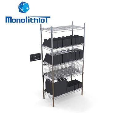 China MonolithIoT Single Sided Light Duty Pallet Rack Automated WMS Warehouse Counting Management System Electronic Labels Display Smart Shelf for sale