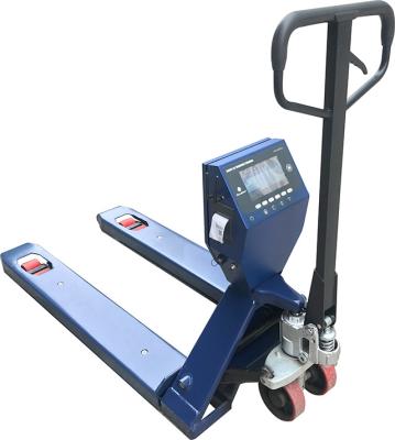 China Digital Weight Function 2000kg BLE Data Transfer WIFI Hand Forklift Pallet Truck Scale for sale