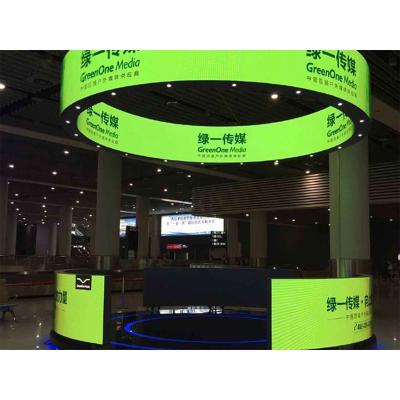 China Indoor P2 P3 Led Display Soft Smd Flexible Screen Pantalla Led 360 Degree Wall Mounted Hd Circle Round Led Screen Display for sale