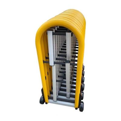 China Movable Newly Designed Cold Resistant Aluminum Alloy Highway Barrier Manual Push Pull Accordion Folding Gate for sale