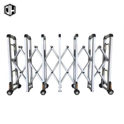 China Aluminum Alloy Movable Manual Traffic Barrier Manual Gate Barrier Push And Pull Retractable Gate for sale