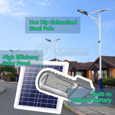 China Self-curved or with optional steel brackets column and lamp height 6m solar street light with 3200lm 30W LED and 80W solar panel for sale