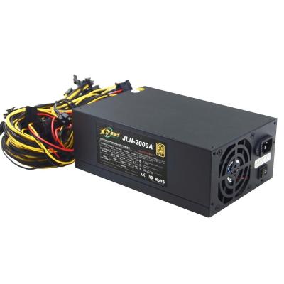 China The PSU 2000W ATX Metal Power Supply Support GTX 1080 Ti ti1070 with 16 PCIE 6+2p for sale