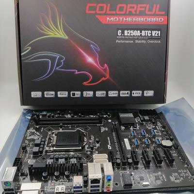 China NEW PRO B250A V21 LGA 1151 MOTHERBOARD 12GPU desktop for sale