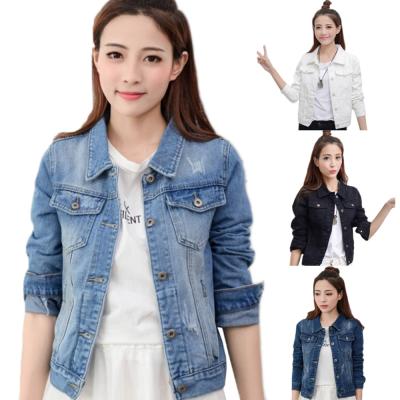 China 2020 New Vintage Denim Bomber Jacket QUICK DRY Casual Ripped Jeans Light Blue Short Jeans Jacket for sale