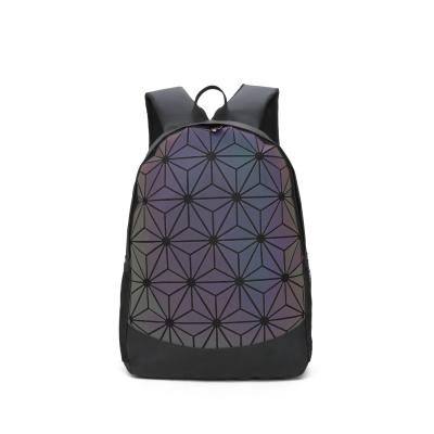 China Fashion Anti-theft Women Backpacks Geometry Folding Travel School Luminous Backpack for sale