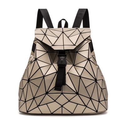 China Women Waterproof Hologram Fashion Backpacks Geometric Girls Travel Shoulder Bags Totes Luxury Silver Shoulder Bag for sale