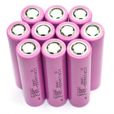 China 100% New Original Toys Cylindrical ICR18650-26FM 3.7V 2600mah Lithium Ion Cells 18650 Rechargeable Battery For Samsung for sale