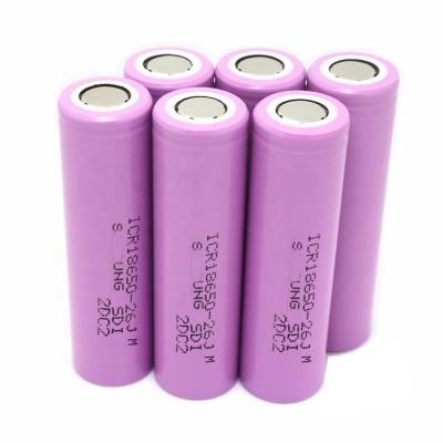 China Toys Cylindrical Li Ion Baterai Rechargeable 2600mah ICR 3.7v 18650 High Discharge Flashlight Battery Pack 100%Original For Samsung for sale