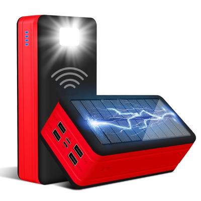 China Large Capacity Commonly Used Multi Function Portable Fast Charging Wireless Power Bank Best Solar Powerbank 50000mah With Led Light for sale