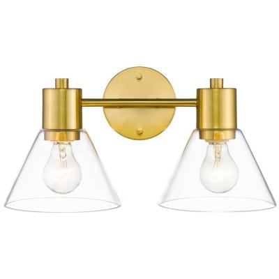 China Dimmable Modern Style Bedroom Wall Sconce Metal And Glass Hardware Gold Vanity Lights for sale