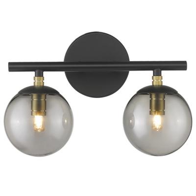 China DIMMABLE WHEN USING WITH DIMMABLE BULB & SWITCH Modern Black Lighting Fixtures Metal Frame Sealing Glass Ball Wall Lamp Vanity Lamp For Hotel Room for sale