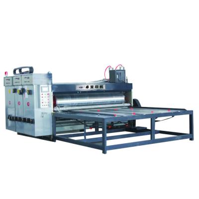 China Building material shops Semi-auto chain flexo feeding ink 2 color corrugated cardboard printing machine for sale