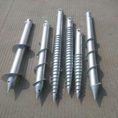 China gewundene galvanisierte Posten-Grundschraube 4.0mm Erd-Polen mit Flansch zu verkaufen