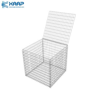 China 4mm Wire Square Hole Stone Cage Stacking Gabion Baskets for sale