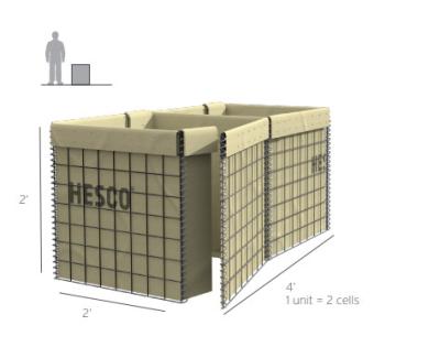 Chine Chaud défensif de barrière de diamètre de fil de Hesco 5.0mm plongé galvanisé à vendre