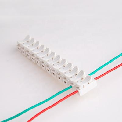 China PA 94 Way V-0 12 Way Power Through Pin Type LED Strip Ceiling Lamp Lighting Push Button Wire To Wire Terminal Block Quick Quick Connector CH-12 for sale