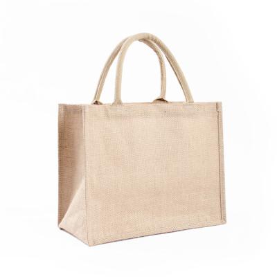 China Wholesale Custom Fashion Gift Bag Grocery Burlap Handbag Jute Tote Tote Bag Jute Shopping Bag for sale