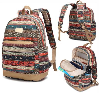 China New Waterproof Bohemian Waterproof Laptop Backpack With Straps And USB Massage Pad Filling Left Student Travel Outdoor Backpack for sale