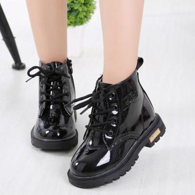 China Lightweight Platform Ankle Boots Plush Rubber Boots Barefoot Shoes Kids Shoes For Girls 10 Years Heeled Ankle Boots Lace Up Waterproof for sale