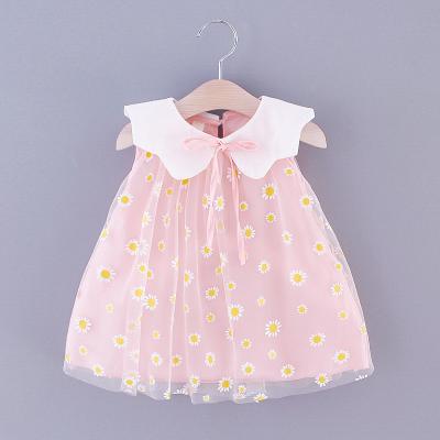 China 2021 New Anti-wrinkle Infant Todder Summer Dresses Baby Clothes Little Daisy Floral Printed Princess Lovely Party Sleeveless 0-3Y Dress for sale