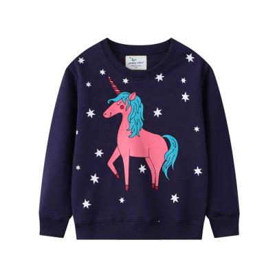 China Unicorn Pullover Cotton Casual Baby Crewneck Toddler Girl Anti-Shrink Sweatshirt Long Sleeve Tops for sale