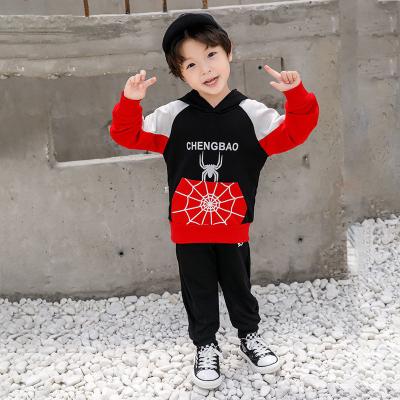 China Boy Anti-Shrink Clothes Set Boy Autumn Clothing Suit Children Western New Children's Clothing Style Cartoon Printed Autumn Sweater Suit for sale