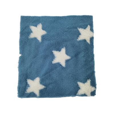 China 100% Super Soft Polyester Jacquard Fabric Fleece Flannel Christmas Knitting Fabric Shrink-Resistant Star Pattern Weft Printed for sale