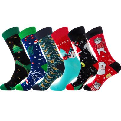 China Christmas Party Mens Santa Claus Elks Elk Mens Tube Christmas Printing Cotton Men's Fashion Socks for sale