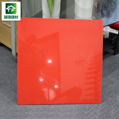 China 60x60 Modern Pure Polished Red High Gloss Slippery Flooring Decorative Ceramic Tile Tiles for sale