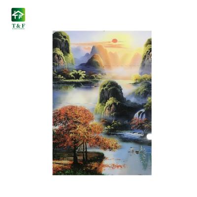 China Rustic High Gloss 3d Picture Ceramic Floor Tiles 3d Picture Floor Tiles Waterfall Pattern Bathroom Glossy Floor Tile Price for sale