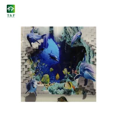 China Rustic ceramic tiles bathroom 3d floor tile price in Pakistan 3D effect ocean sea animal printing ceramic floor tiles for sale