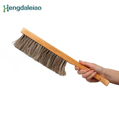 China Soft Type Plant 3 Rows Wooden Handle Bee Brush For Beekeeping for sale