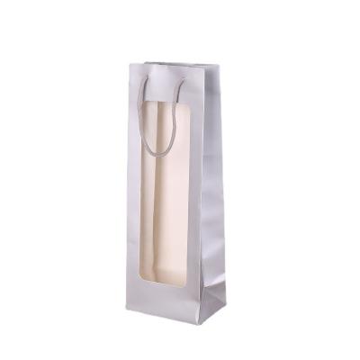 China Recycled Professional Custom Materials Window Red Wine Packaging Transparent Paper Bag for sale