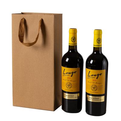 China Hot Sale Recycled Paper Wine Materials Festival Materials Logo High Quality Stock Paper Wine Red Wine Custom Packing Bag for sale