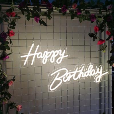 China Party Customized Acrylic Letters Wedding Neon Lights Lets Party Merry Christmas Baby Oh Happy Birthday Large RGB Led Custom Neon Sign for sale