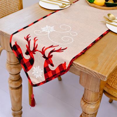 China New fashion embroidery table runner elderly faceless snowflake tablecloth creative Christmas table decoration place mat for sale