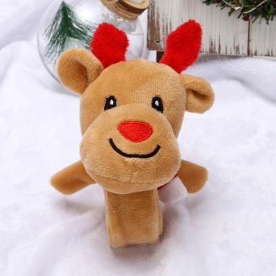 China Cute Christmas Tree Gift Plush Baby Wrist Band Plush Bracelet, High Quality Deer Santa Plush Christmas Wrist Band for sale