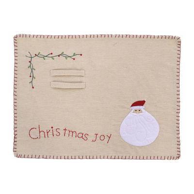 China Hot Selling Christamas Home Decoration Set Of Christmas Printing Fabric Place Mat Dining Table Mat for sale