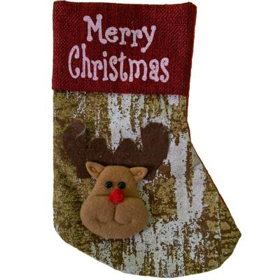 China Cute New Year Candy Gift Bags Fun Fashion Big Size Christmas Sock Santa Stocking For Decoration for sale